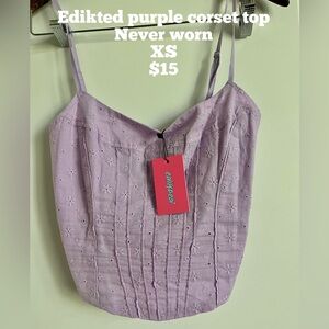 Edikted Purple Eyelet Camisole Top
